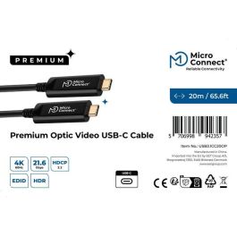 MicroConnect Cable de video de fibra óptica USB-C premium 20m para 4K