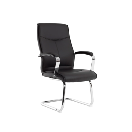 Q-connect Silla de Escritorio Modelo Ena Simil Piel Base Metálica Color Negro Altura Máxima 1050 mm