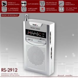 SAMI Radio de bolsillo AM/FM con auriculares, reproductor portátil