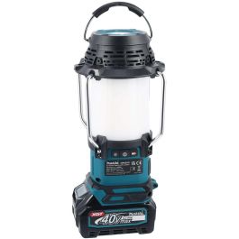 Makita MR009GZ Radio con Linterna de Batería 40V, LED, 300 lúmenes, Ion de Litio, Negro/Azul/Blanco