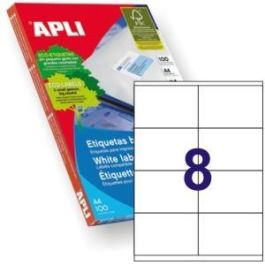Apli Etiquetas Adhesivas 105x70 mm Inkjet-Láser C-Rectos 8 X 100H Blanco Precio: 17.89000004. SKU: BIX1292