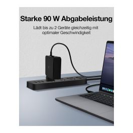 ICY BOX IB-PS101-PD Fuente de Alimentación Universal para Portátil USB-C 90W, 1.8m