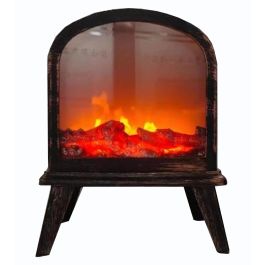 DKD Home Decor Chimenea Decorativa de Navidad Alpina Negra, Iluminación LED, Desmontable, Material PP, 15x41x31 cm Precio: 16.50000044. SKU: B12SNFGEBN