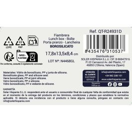 Inde Fiambrera Rectangular Hermética 17.8x13.5 cm 800 cc (6 Unidades)