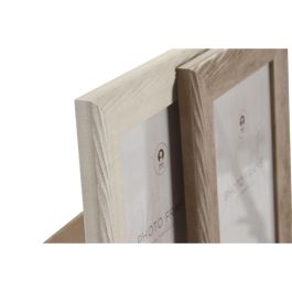 Marco de Fotos Home ESPRIT Beige Natural Cristal Poliestireno Urbano (4 Unidades)