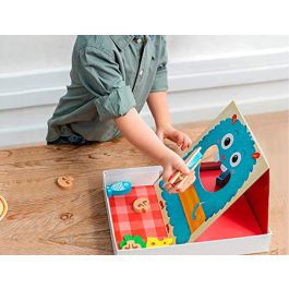Goula Hungry Monster 53172 Juego de Pizza con Ingredientes de Madera y Fieltro para Niños +3 Años