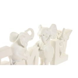 DKD Home Decor Decoración Oriental Blanca de Resina 30.5x5.5x12 cm (2 Unidades)
