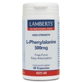 LAMBERTS L-Fenilalanina 500 mg, 60 cápsulas, aminoácido esencial para neurotransmisores Precio: 26.4999999. SKU: B189M8M4KF
