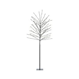 Lumineo Árbol Iluminado Exterior Interior 160 LEDs Luz Cálida Ø70cm x 1.80m Negro con Temporizador IP44 Cable 5m