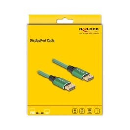 DeLOCK Cable DisplayPort 2.1 16K 60Hz 1m Hembra-Hembra 40 Gbit/s, Conectores de Metal Dorado, Blindado 3 Capas, Verde, 89111