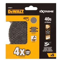 Dewalt DTM8671-QZ Lijas de Malla para Lijadoras Orbitales ø125 mm Grano 40 Pack 5 uds Larga Duración
