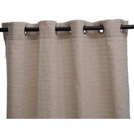 DKD Home Decor Cortina Boho Beige 260 x 140 cm Algodón y Poliéster con 8 Anillas Juego de 2 Unidades