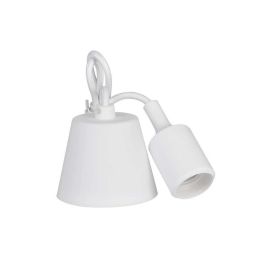 Edm Lámpara colgante de silicona E27 60W blanco Ø4,4x100cm