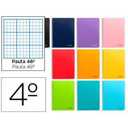 Cuaderno Espiral Liderpapel Cuarto Smart Tapa Blanda 80H 60 gr Rayado Nº46 Colores Surtidos 10 unidades