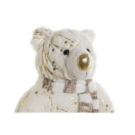 DKD Home Decor Peluche Navidad Oso Polar Blanco Dorado Poliester Ps 27 x 47 x 25 cm (2 Unidades)