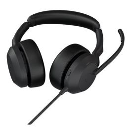 Jabra Evolve2 50 MS Stereo Auriculares Inalámbricos y Alámbricos para Oficina/Centro de Llamadas Optimizados para Microsoft Teams Negros