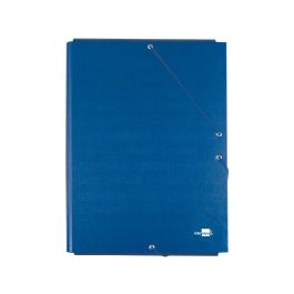 Carpeta Liderpapel Gomas Folio 3 Solapas Carton Forrado Azul