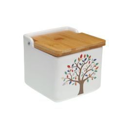 Versa Salero con Tapa de Bambú Tree de Cerámica 12.2 x 11.5 cm (4 Unidades)