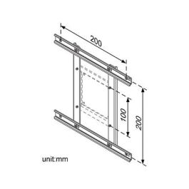 ROLINE 17.03.1106 Adaptador VESA para Montaje en Techo, Kit de 100x100 mm a 200x200 mm, Color Plata
