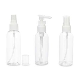 Set de Viaje 3 Botes Tapa Blanca Berilo - 15x21x3 cm, Plástico, Blanco y Transparente (36 Unidades) Set de Viaje 3 Botes Tapa Blanca Berilo - 15x21x3 cm, Plástico, Blanco y Transparente (36 Unidades)