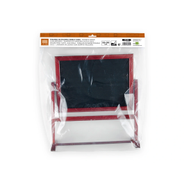 Liderpapel Pizarra Marron Hosteleria Doble Cara Volteable para Rotuladores 32x30 cm
