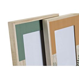 DKD Home Decor Marco de Fotos Scandi 13x18 cm Madera y Cristal Verde Terracota Pack de 4 unidades