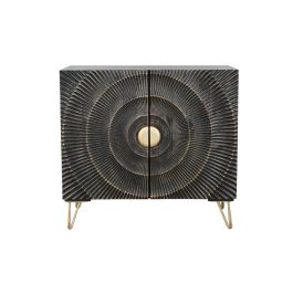 Aparador DKD Home Decor Negro Dorado Metal Madera de mango 81 x 45 x 75 cm