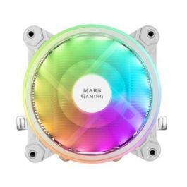 Mars Gaming MCPU220 Disipador CPU 12cm con Iluminación ARGB Dual 140W TDP Perfil Bajo Universal Intel/AMD Blanco