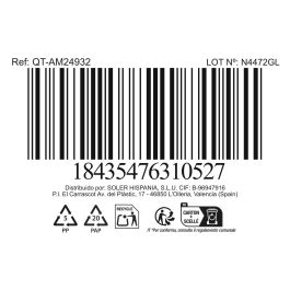 Inde Fiambrera Rectangular Hermética de 1 Litro, 20.5 x 15.3 cm, Ambare (6 Unidades)
