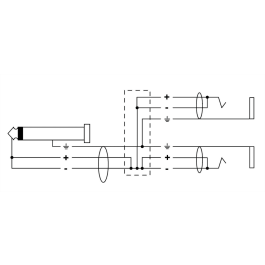 Cordial Cable Y Jack Mono Macho / 2 Jacks Mono Hembra, 30 cm