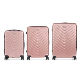 Arte Regal Set 3 Maletas Escama ABS Rosa - 49x74.5x28 cm Arte Regal Set 3 Maletas Escama ABS Rosa - 49x74.5x28 cm