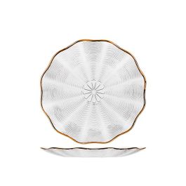 DKD Home Decor Plato Glam de Cristal Transparente y Dorado 22 x 2 x 22 cm Pack de 6 Unidades Apto Microondas y Lavavajillas Precio: 43.79000043. SKU: B1GELCD28V