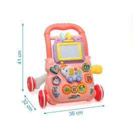 KioKids Correpasillos Andador de Actividades Interactivo para Bebés +12 Meses con Piano, Pizarra y Formas - Desarrollo y Paseo Rosa