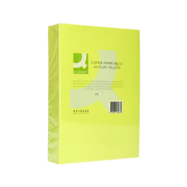 Q-connect Papel Color Din A4 80gr Amarillo Neón Paquete 500 Hojas