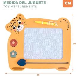 Woomax Pizarra Mágica de Madera con Diseño de Animales para Niños de 3 a 10 Años