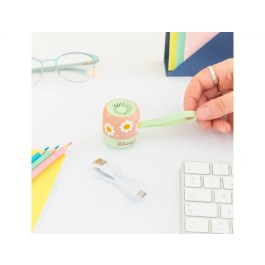 Mr. Wonderful - Altavoz Portátil Inalámbrico Mini, Diseño Margaritas, 80x60x80 mm, Sonido Potente y Claro, Conexión Bluetooth para Smartphone