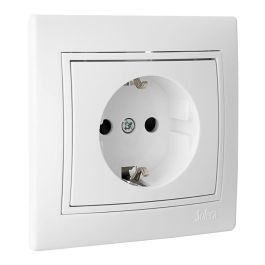Solera Base bipolar con t/tl 16A 250V serie Europa ERP60U, Blanco, Termoplástico, 83x81mm