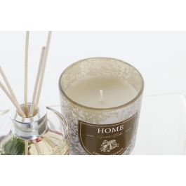 DKD Home Decor Ambientador Mikado Navidad Moderna Marrón, Set de 2 x 150ml con Vela y Varillas de Cristal (8x8x8cm)