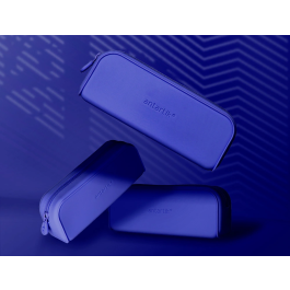 Antartik Prisma Estuche Portatodo Rectangular Silicona Soft Azul Oscuro 185x75x50 mm