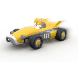 Carrera Pista de Carreras Team Sonic Racing con 2 Coches Radio Control Escala 1:43, 2,4 GHz, Edad 6+ años, Pilas Incluidas