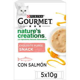 Purina Gourmet Nature's Creations Puré con Salmón y Zanahoria - Snack Líquido para Gato sin Colorantes - Bolsita 11x5x10 gr Precio: 27.5. SKU: B196JT3B9R