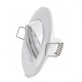 Aro Foco Downlight Basculante Circular de Aluminio Blanco 93mm para Lámparas LED GU10 GX5.3