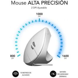 Ratón Ergonómico Subblim Glide Vertical Ergo Wired/ Hasta 1600 DPI/ Blanco Ratón Ergonómico Subblim Glide Vertical Ergo Wired/ Hasta 1600 DPI/ Blanco