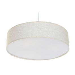 DKD Home Decor Lámpara de Techo Plafón Urban Crudo de Lino y Polipropileno, Bombilla E27 50W, 60 cm Ancho x 60 cm Largo x 15 cm Alto