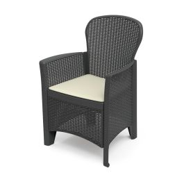 Ipae Progarden Butaca Folia Antracita, Imitación Rattan en Polipropileno