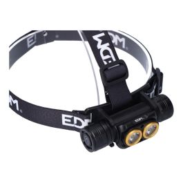 Edm Linterna Frontal 3.000lm, 20h Autonomía, IP44, USB Tipo-C, 4 Modos Luz, Incluye Cinta e Imán
