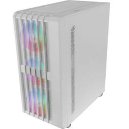 Mars Gaming MCVAULTW Caja Gaming Semitorre MC-VAULT Blanca con Frontal Mesh, 4 Ventiladores ARGB 120mm y Ventana Cristal Templado para ATX, RL 360mm