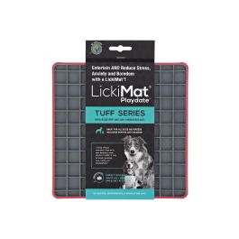 Lickimat Tuff Playdate Rojo para Perros con Ansiedad, Diseño a Cuadros