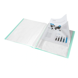 Liderpapel Carpeta Escaparate 10 Fundas Polipropileno DIN A4 Verde Manzana Opaco