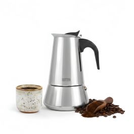 Inde Cafetera 6 Servicios Inducción Acero Inoxidable Quttin - 11.8 x 13.9 x 18.5 cm (6 Unidades)